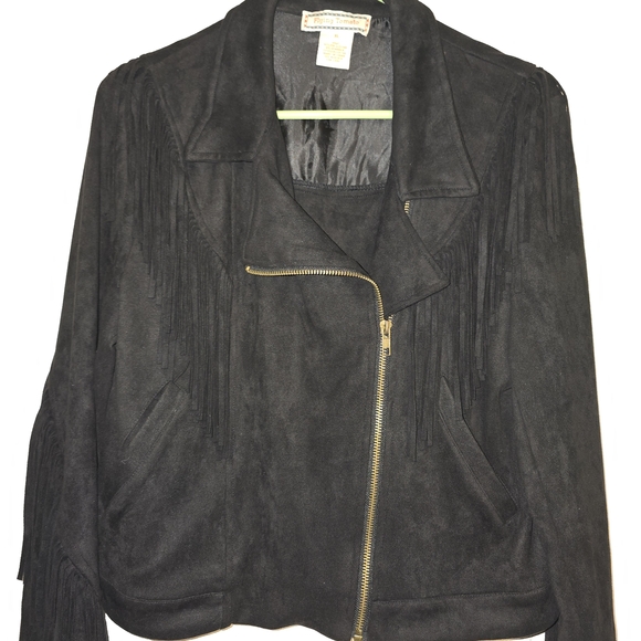 Flying Tomato Black Fringe Leather Jacket - Picture 3 of 7